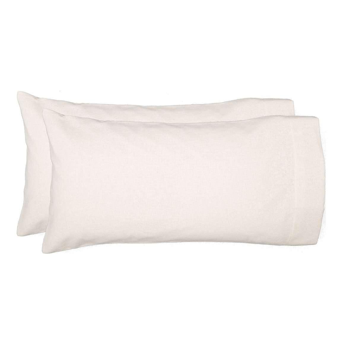 Burlap Antique White King Pillow Case Set of 2 21x40 VHC Brands - The Fox Decor