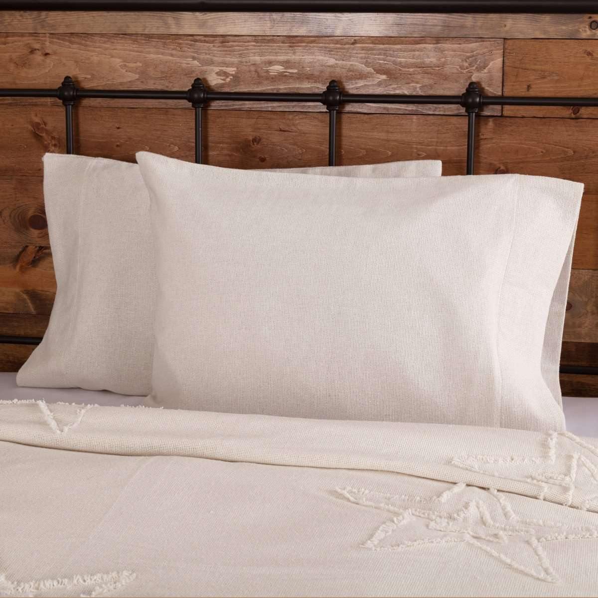 Burlap Antique White Standard Pillow Case Set of 2 21x30