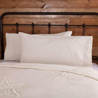Thumbnail for Burlap Antique White King Pillow Case w/ Fringed Ruffle Set of 2 21x40 VHC Brands - The Fox Decor
