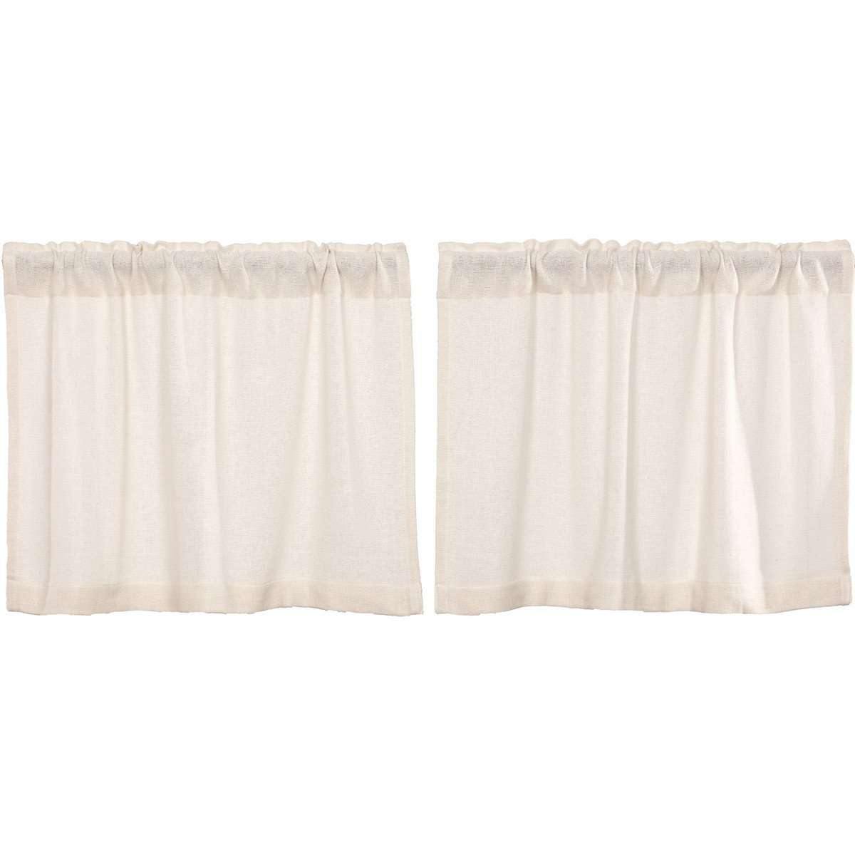 Burlap Antique White Tier Curtain Set of 2 L24xW36 - The Fox Decor