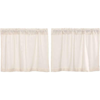 Thumbnail for Burlap Antique White Tier Curtain Set of 2 L24xW36 - The Fox Decor