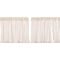 Thumbnail for Burlap Antique White Tier Curtain Set of 2 L24xW36 - The Fox Decor