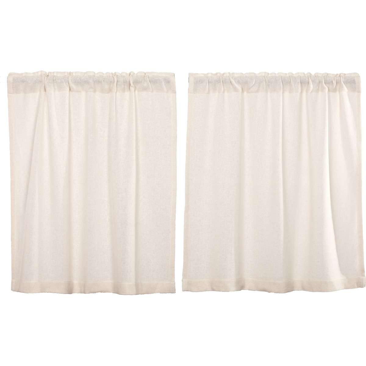 Burlap Antique White Tier Curtain Set of 2 L36xW36 - The Fox Decor