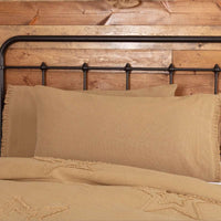 Thumbnail for Burlap Natural King Pillow Case w/ Fringed Ruffle Set of 2 21x40 VHC Brands - The Fox Decor