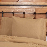 Thumbnail for Burlap Natural Standard Pillow Case w/ Fringed Ruffle Set of 2 21x30 VHC Brands - The Fox Decor