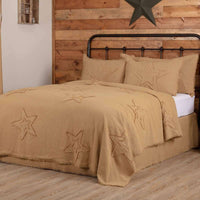 Thumbnail for Burlap Natural Star King/Queen/Twin Coverlet - The Fox Decor