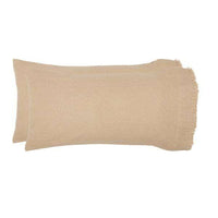 Thumbnail for Burlap Vintage King Pillow Case w/ Fringed Ruffle Set of 2 21x40 VHC Brands - The Fox Decor