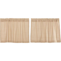 Thumbnail for Burlap Vintage Tier Curtain Set of 2 L24xW36 - The Fox Decor