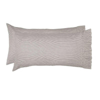 Thumbnail for Dakota Star Farmhouse Blue Ticking Stripe King Pillow Case Set of 2 21x40 VHC Brands - The Fox Decor