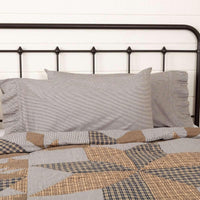 Thumbnail for Dakota Star Farmhouse Blue Ticking Stripe King Pillow Case Set of 2 21x40 VHC Brands - The Fox Decor