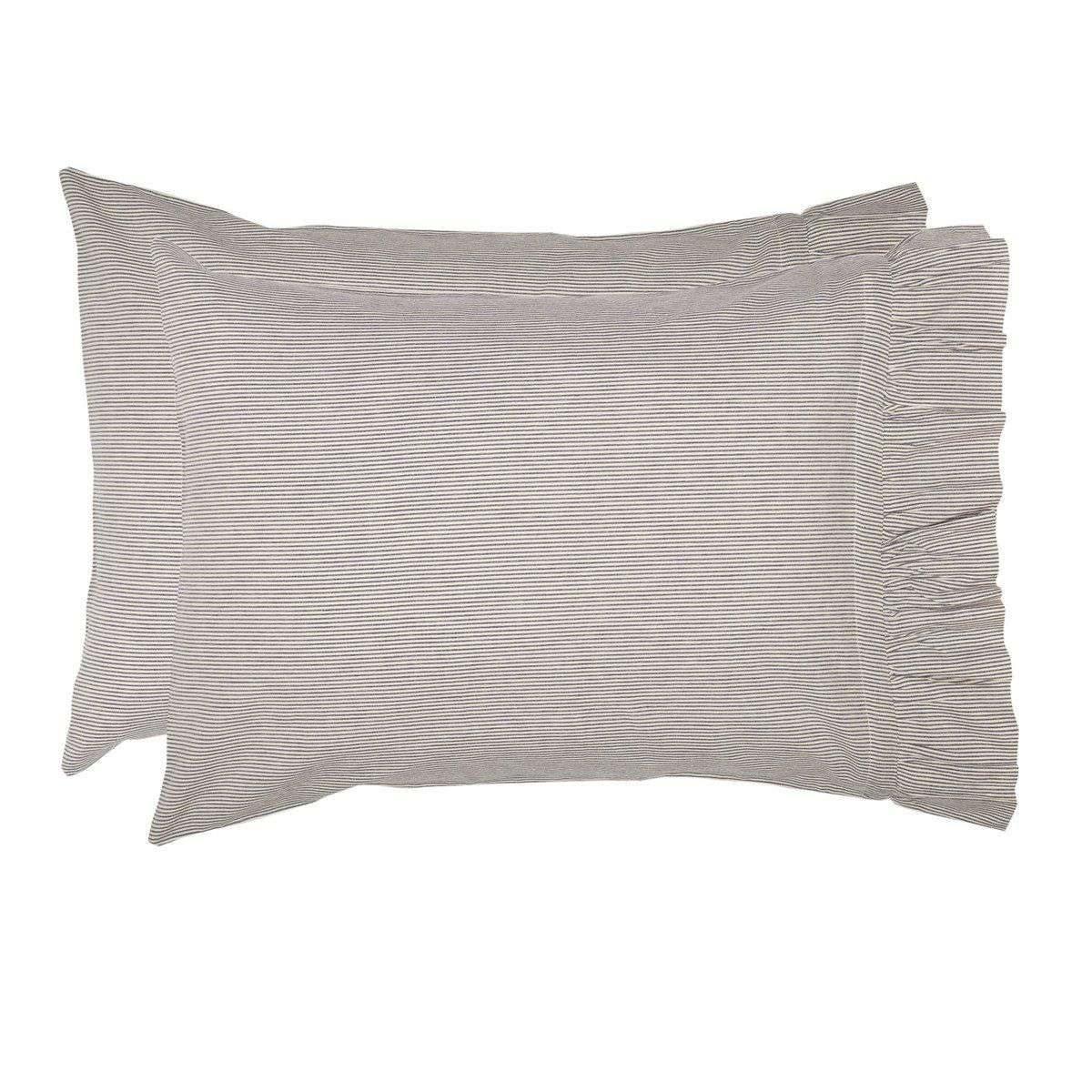 Dakota Star Farmhouse Blue Ticking Stripe Standard Pillow Case Set of 2 21x30 VHC Brands - The Fox Decor