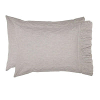 Thumbnail for Dakota Star Farmhouse Blue Ticking Stripe Standard Pillow Case Set of 2 21x30 VHC Brands - The Fox Decor