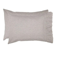 Thumbnail for Dakota Star Farmhouse Blue Ticking Stripe Standard Pillow Case Set of 2 21x30