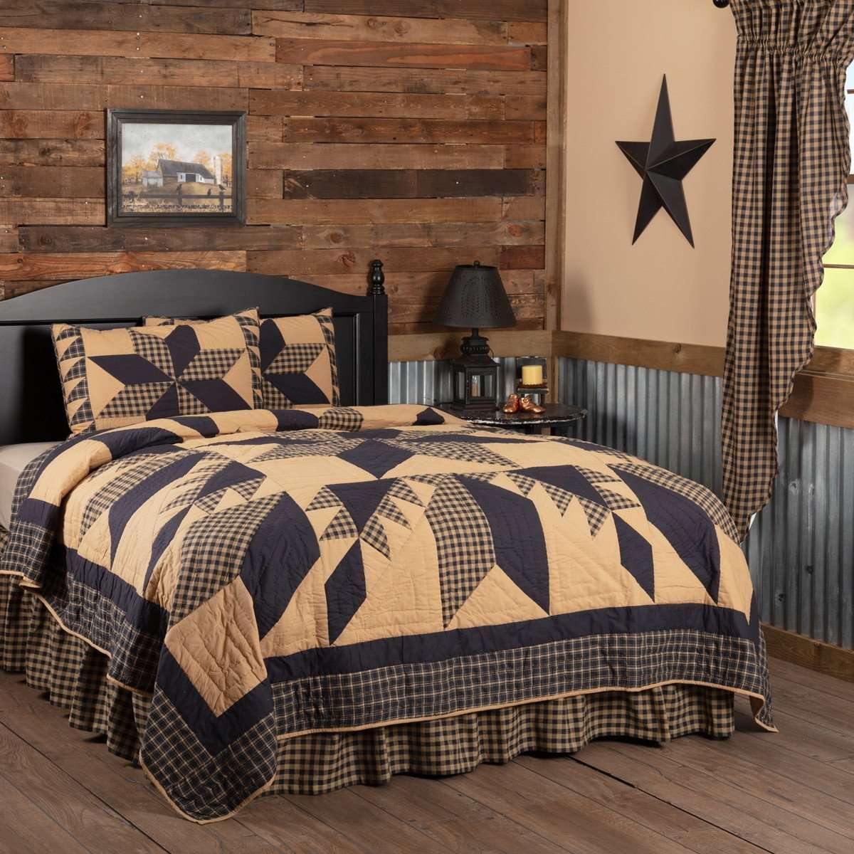 Dakota Star King Quilt Set; 1-Quilt 105Wx95L w/2 Shams 21x37 VHC Brands - The Fox Decor