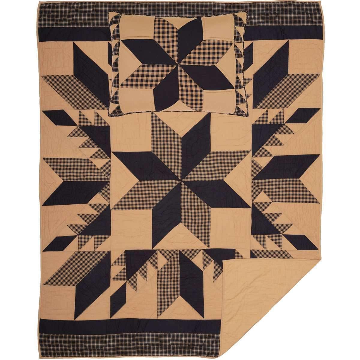 Dakota Star Twin Quilt Set; 1-Quilt 68Wx86L w/1 Sham 21x27 VHC Brands - The Fox Decor