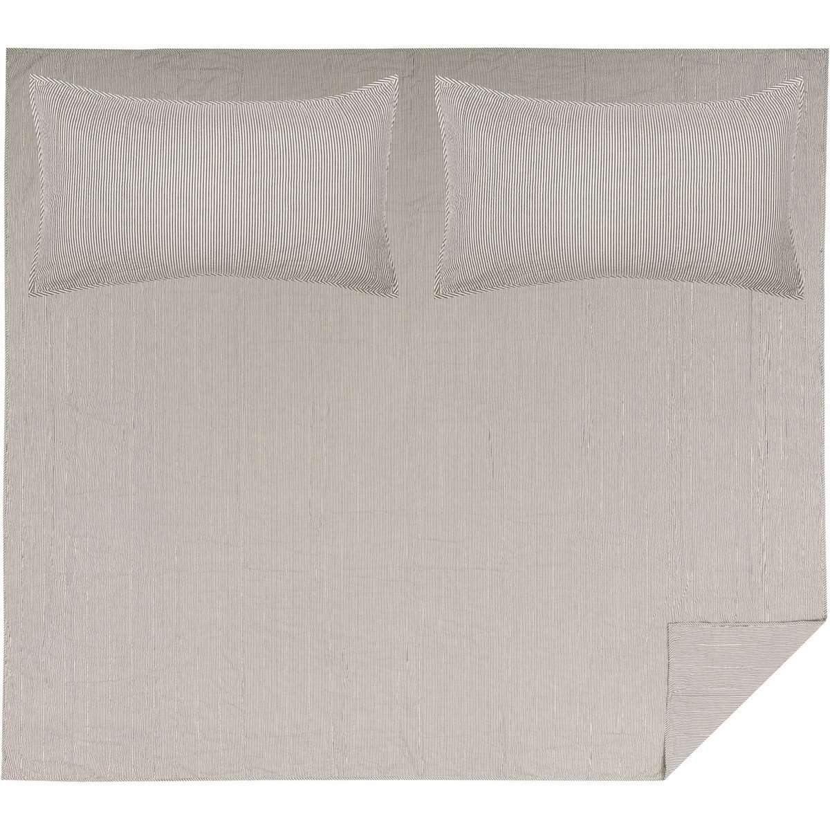 Hatteras Seersucker Blue Ticking Stripe Quilt Coverlet Set VHC Brands california king
