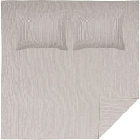 Thumbnail for Hatteras Seersucker Blue Ticking Stripe Quilt Coverlet Set VHC Brands queen
