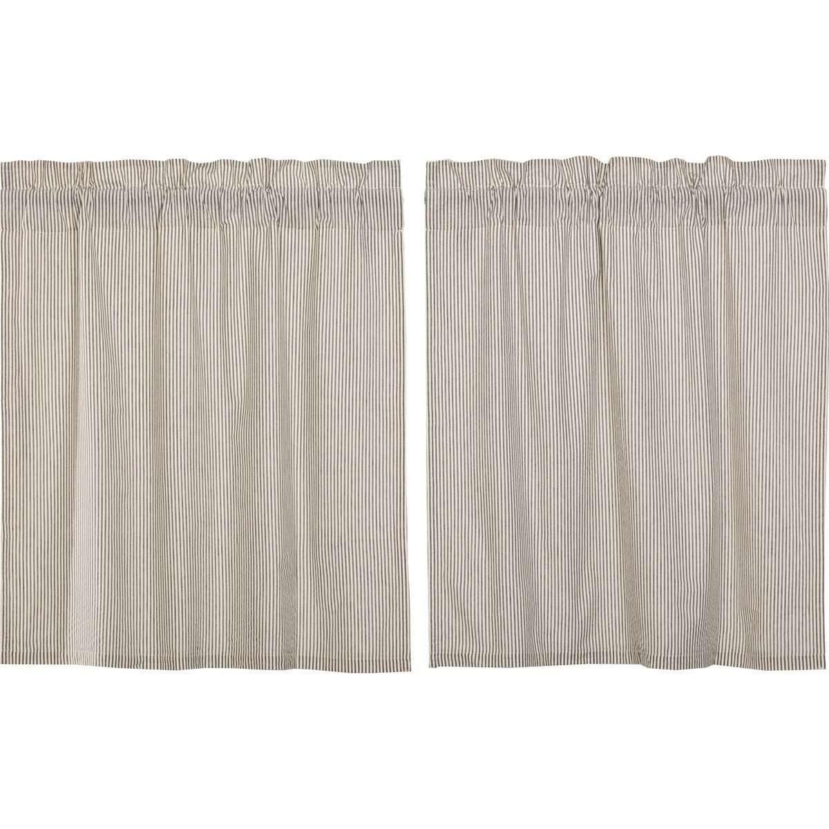 Hatteras Seersucker Blue Ticking Stripe Tier Set of 2 L36xW36 VHC Brands - The Fox Decor