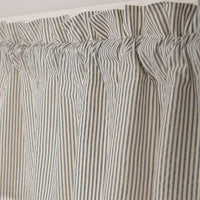 Thumbnail for Hatteras Seersucker Blue Ticking Stripe Valance Curtain 16x72 VHC Brands - The Fox Decor