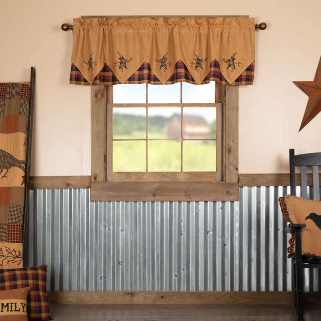 Heritage Farms Primitive Star and Pip Valance Layered Curtain 20x72 VHC Brands - The Fox Decor