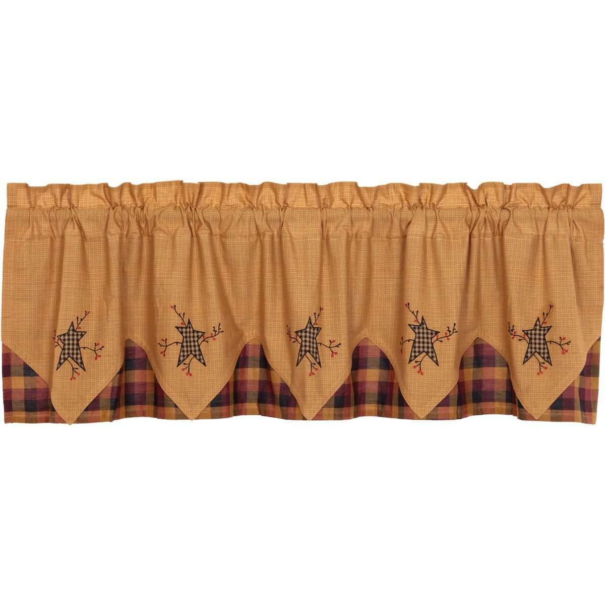 Heritage Farms Primitive Star and Pip Valance Layered Curtain 20x72 VHC Brands - The Fox Decor