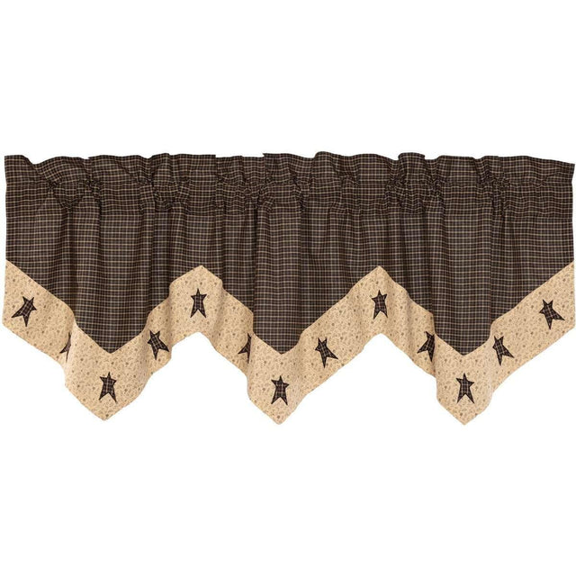 Kettle Grove Star Valance Curtain Country Black VHC Brands - The Fox Decor