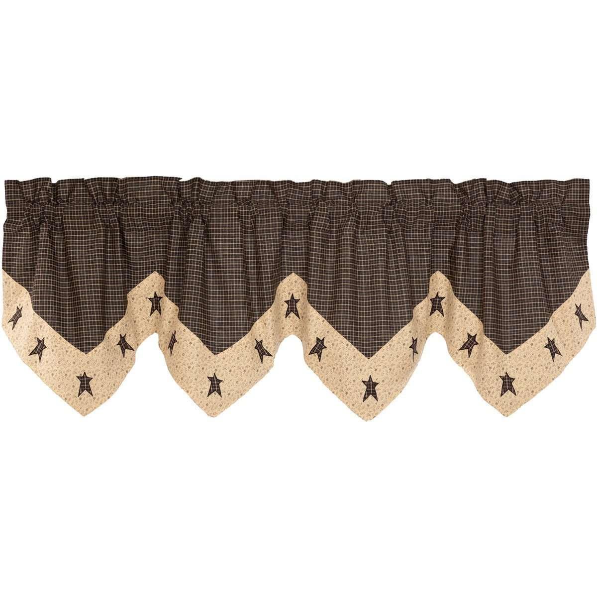 Kettle Grove Star Valance Curtain Country Black VHC Brands - The Fox Decor