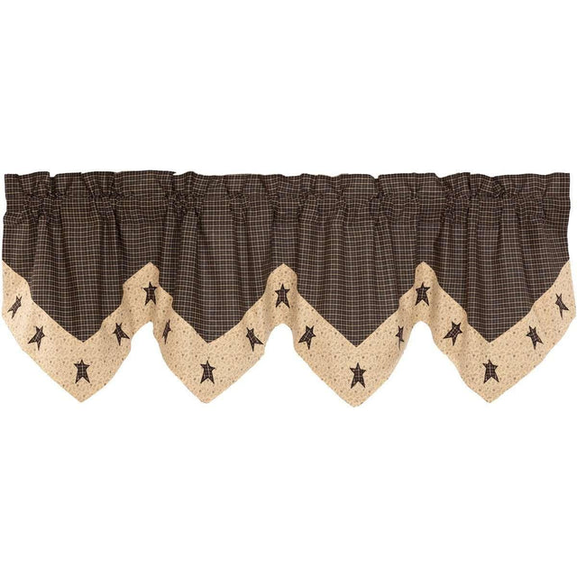 Kettle Grove Star Valance Curtain Country Black VHC Brands - The Fox Decor