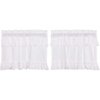 Thumbnail for Muslin Ruffled Bleached White Tier Curtain Set of 2 L24xW36 VHC Brands - The Fox Decor
