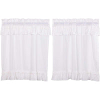 Thumbnail for Muslin Ruffled Bleached White Tier Curtain Set of 2 L36xW36 VHC Brands - The Fox Decor