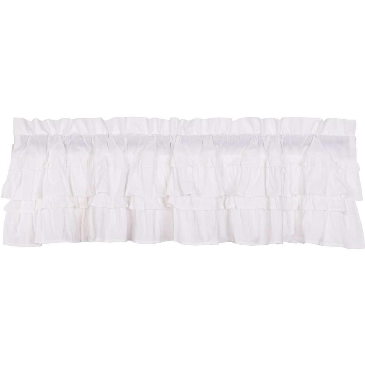 Muslin Ruffled Bleached White Valance Curtain 16x60 VHC Brands - The Fox Decor