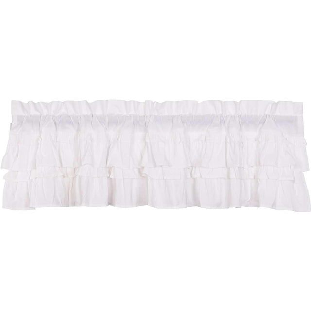 Muslin Ruffled Bleached White Valance Curtain 16x60 VHC Brands - The Fox Decor
