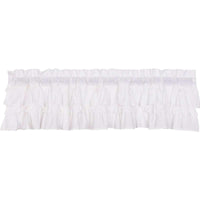 Thumbnail for Muslin Ruffled Bleached White Valance Curtain 16x72 VHC Brands - The Fox Decor