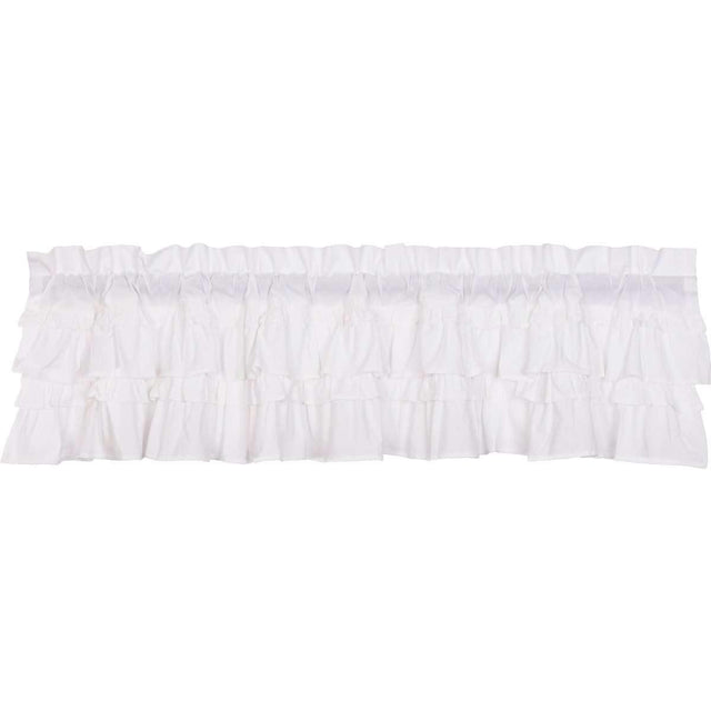 Muslin Ruffled Bleached White Valance Curtain 16x72 VHC Brands - The Fox Decor