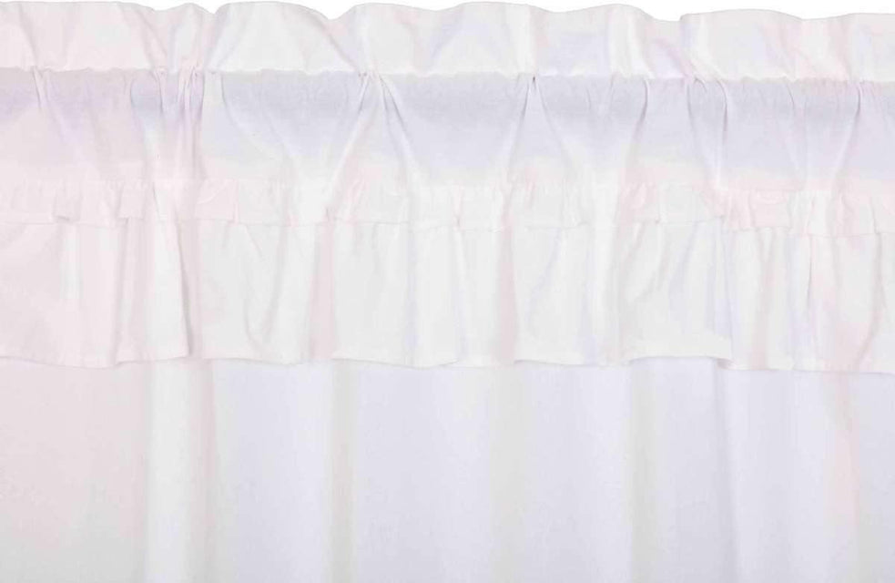 Muslin Ruffled Bleached White Valance Curtain 16x72 VHC Brands - The Fox Decor