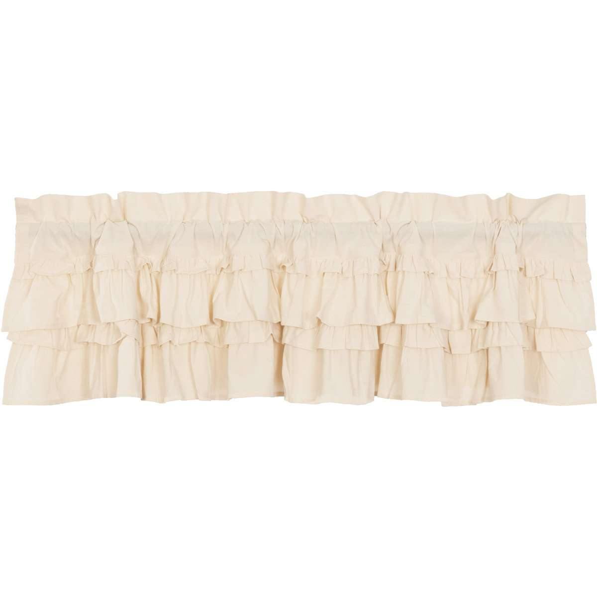 Muslin Ruffled Unbleached Natural Valance Curtain 16x60 VHC Brands - The Fox Decor