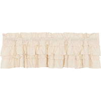 Thumbnail for Muslin Ruffled Unbleached Natural Valance Curtain 16x60 VHC Brands - The Fox Decor