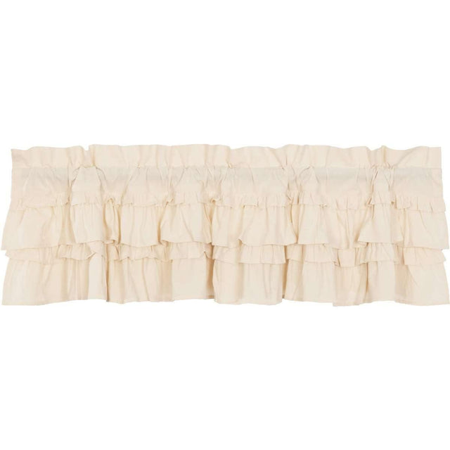 Muslin Ruffled Unbleached Natural Valance Curtain 16x60 VHC Brands - The Fox Decor