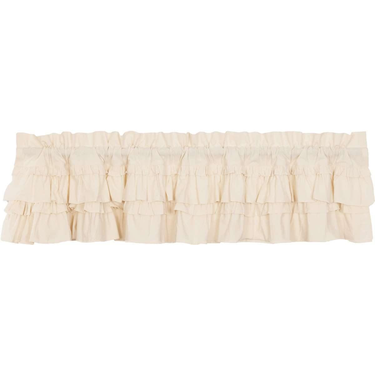 Muslin Ruffled Unbleached Natural Valance Curtain 16x72 VHC Brands - The Fox Decor