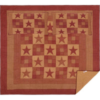 Ninepatch Star King Quilt Set; 1-Quilt 105Wx95L w/2 Shams 21x37 VHC Brands - The Fox Decor