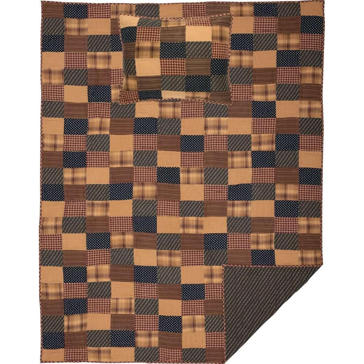 Patriotic Patch Twin Quilt Set(1 Quilt 70Wx90L & 1 Sham 21x27) VHC Brands - The Fox Decor