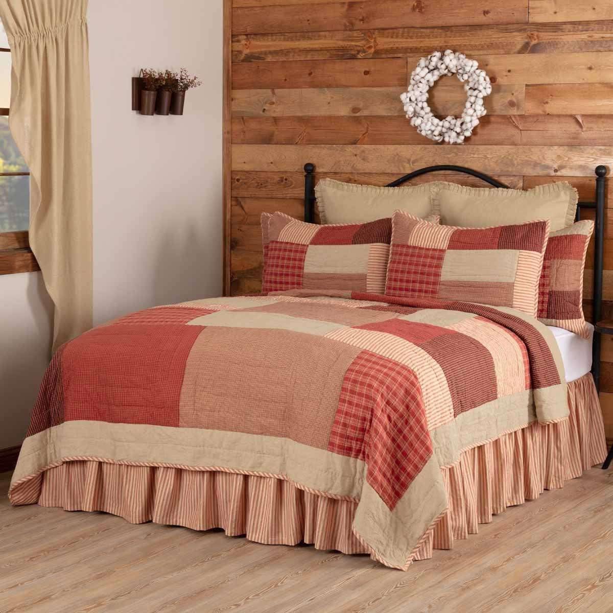 Rory Schoolhouse Red California King Quilt 130Wx115L VHC Brands