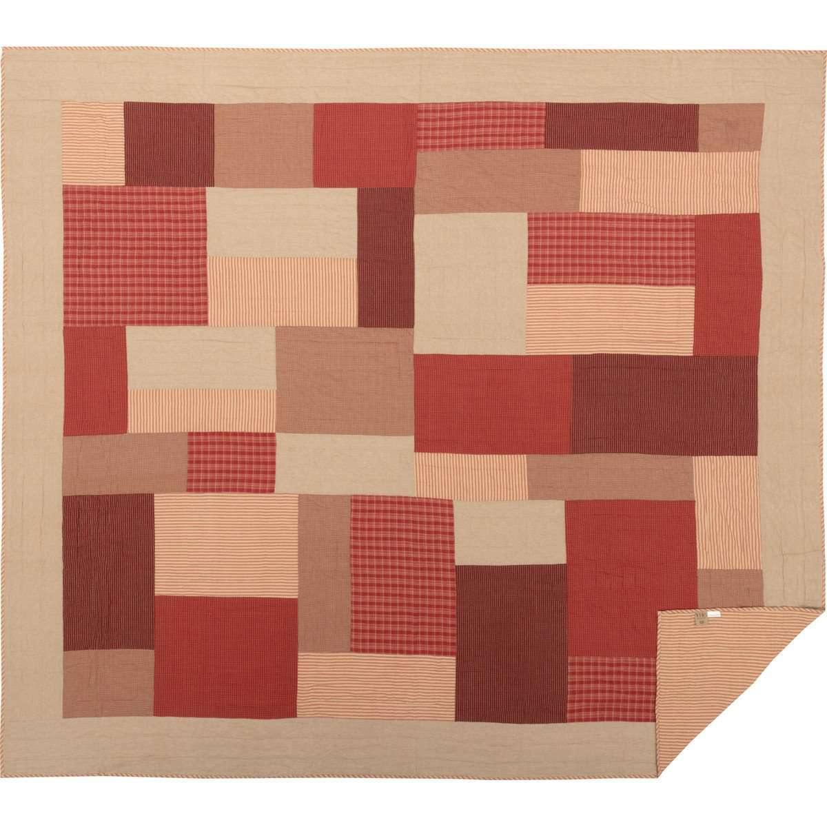 Rory Schoolhouse Red California King Quilt 130Wx115L VHC Brands full