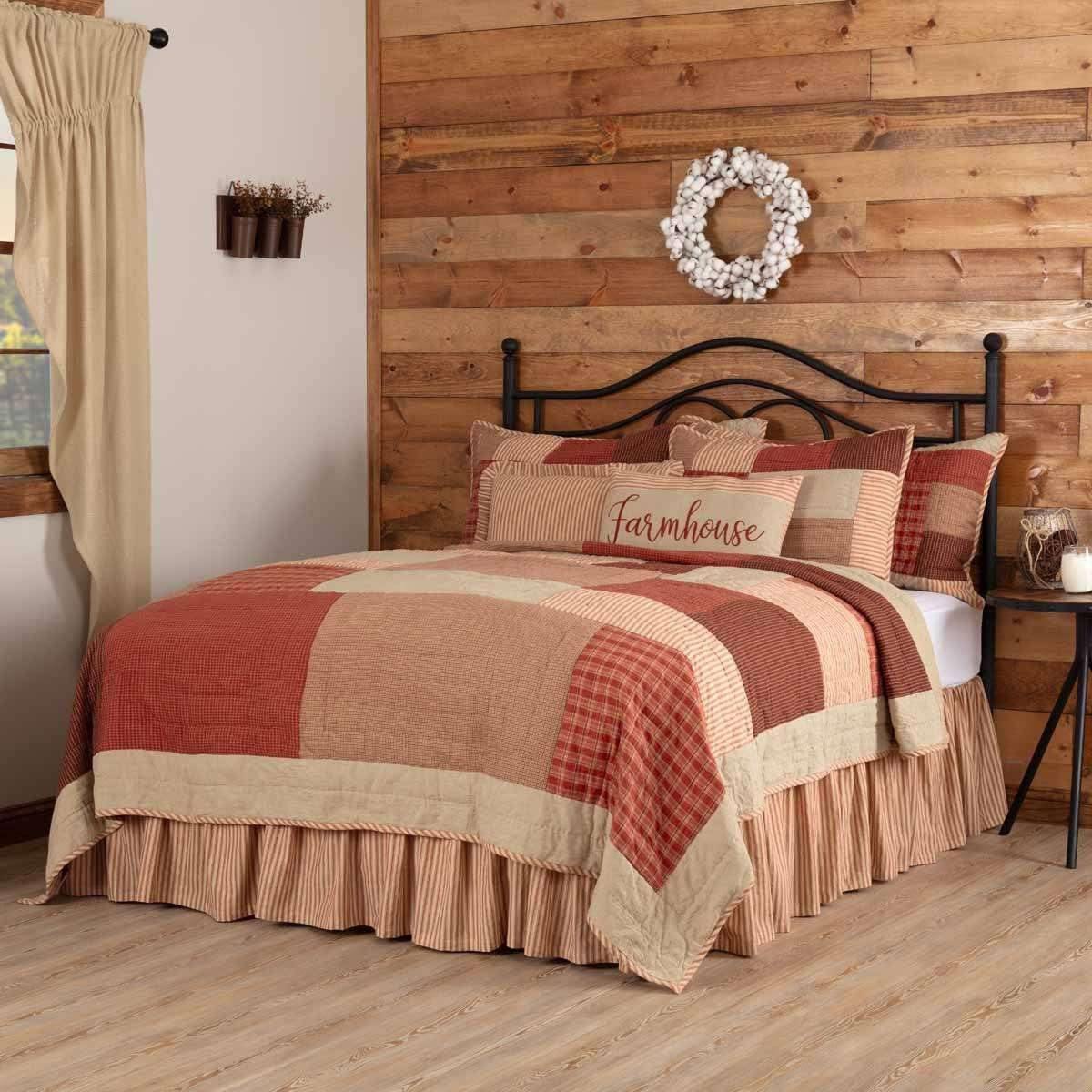Rory Schoolhouse Red California King Quilt 130Wx115L VHC Brands online