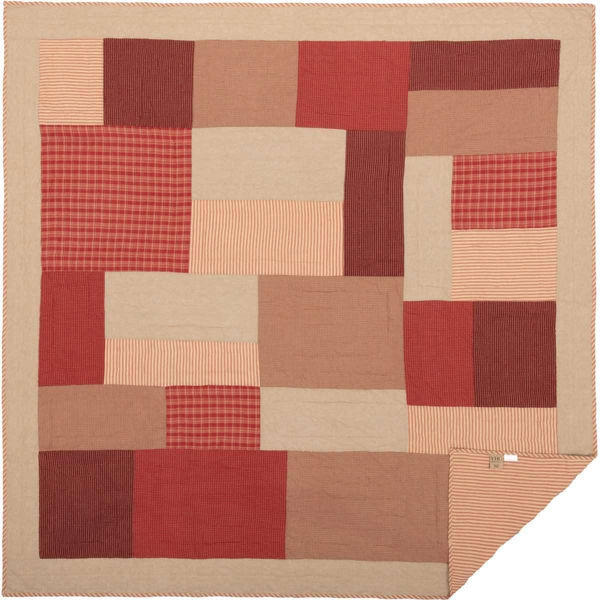 Rory Schoolhouse Red Queen Quilt 90Wx90L VHC Brands - The Fox Decor