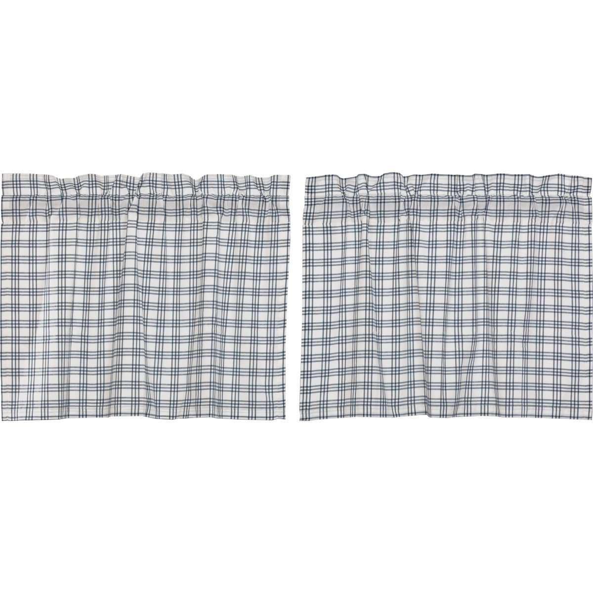 Sawyer Mill Blue Plaid Tier Curtain Set VHC Brands - The Fox Decor