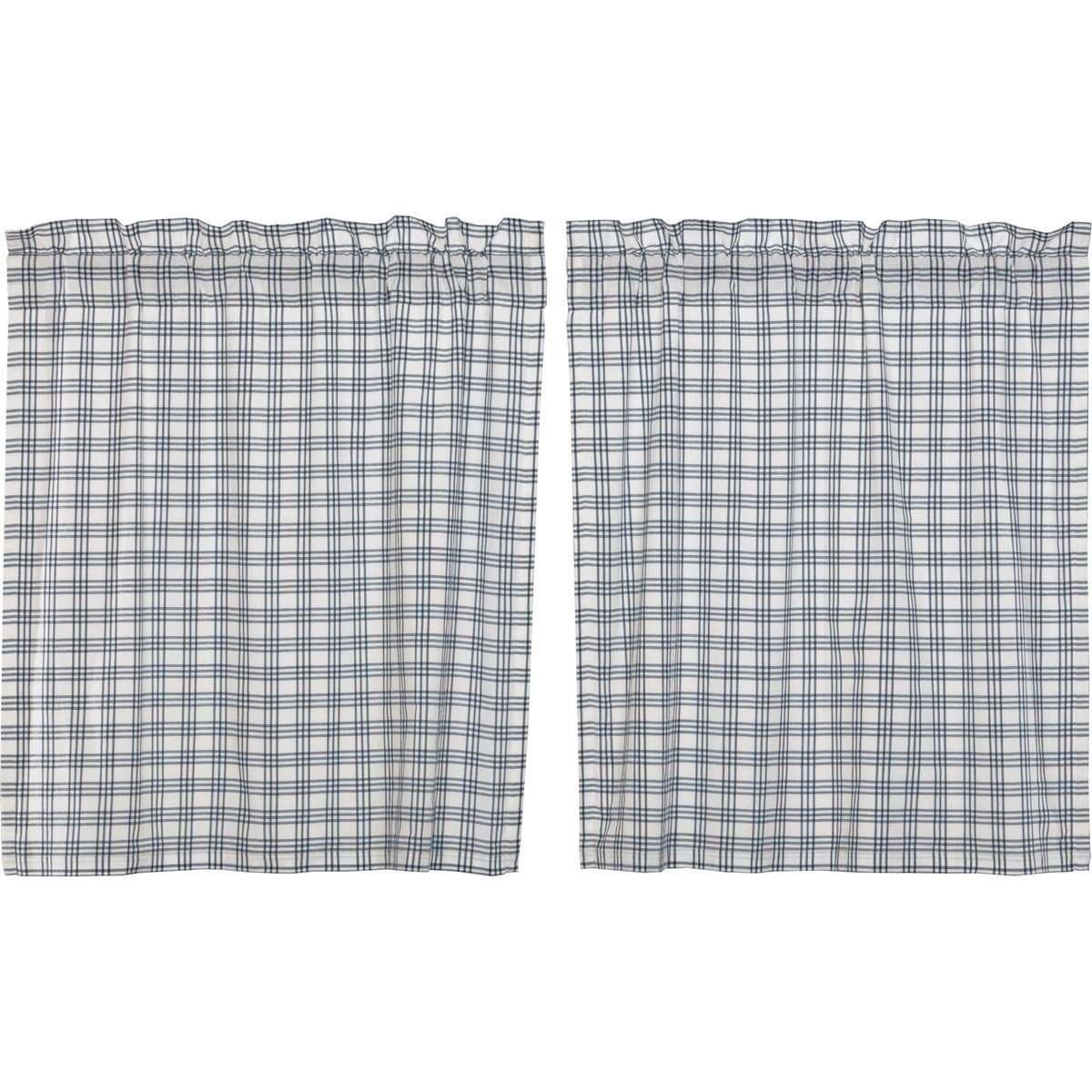 Sawyer Mill Blue Plaid Tier Curtain Set VHC Brands - The Fox Decor