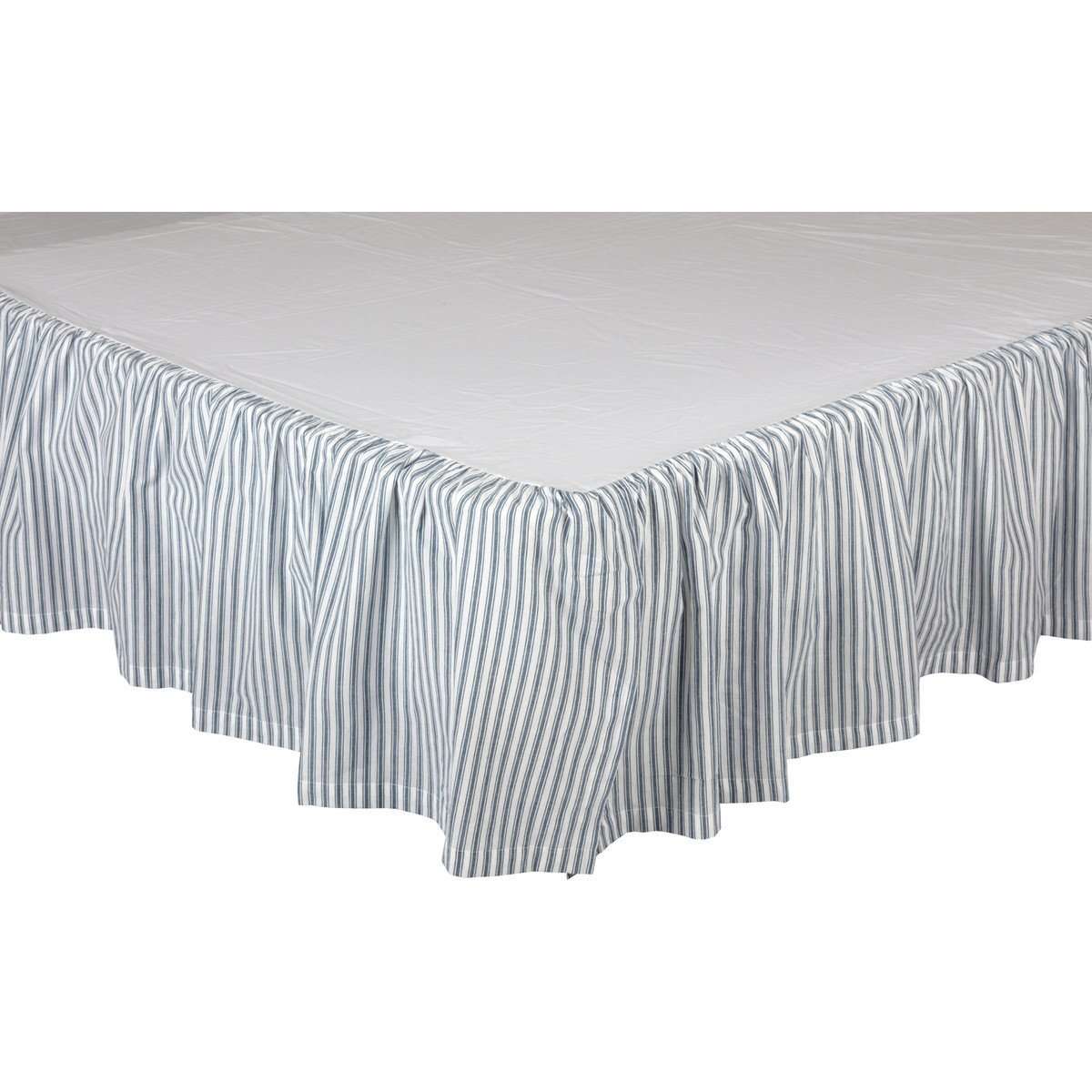 Sawyer Mill Blue Ticking Stripe Bed Skirts VHC Brands - The Fox Decor