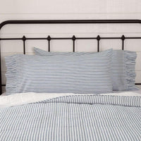 Thumbnail for Sawyer Mill Blue Ticking Stripe King Pillow Case Set of 2 21x40 VHC Brands - The Fox Decor