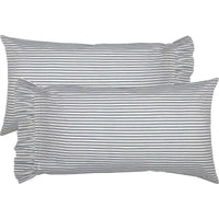 Thumbnail for Sawyer Mill Blue Ticking Stripe King Pillow Case Set of 2 21x40 VHC Brands - The Fox Decor